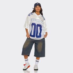 Brooklyn White and Blue Women's Blouse